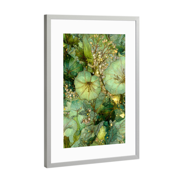 Poster mit Rahmen Silber "Magische Natur floral e" artboxONE - Natur,Floral - Natur,Blumen,Blumen,Botanische,Blätter,Blatt
