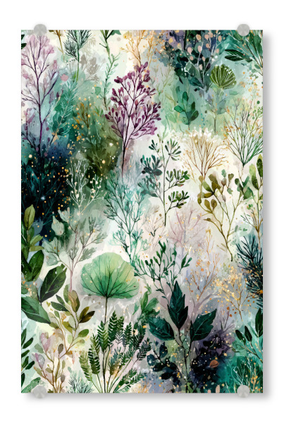 Acrylglasbild "Magische Natur floral c" artboxONE - Natur,Floral - Natur,Blumen,Blumen,Botanische,Blätter,Blatt