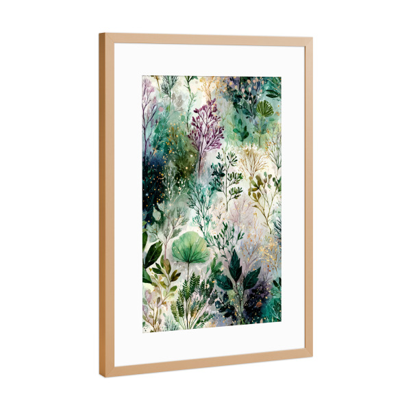 Poster mit Rahmen Kupfer "Magische Natur floral c" artboxONE - Natur,Floral - Natur,Blumen,Blumen,Botanische,Blätter,Blatt