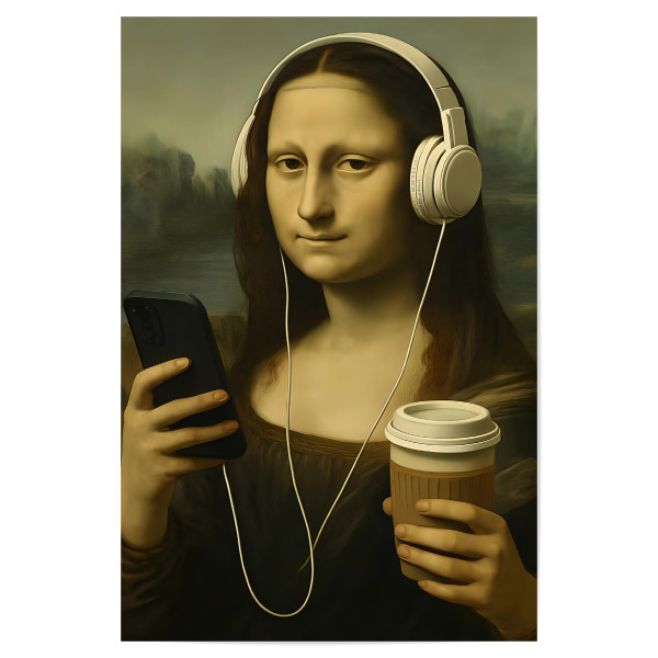 Poster "Mona Lisa mit Kopfhörern" artboxONE - Abstrakt,Lustig