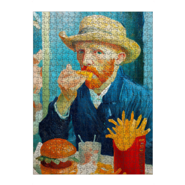 Puzzle Ravensburger "Der Sternenbraten" artboxONE - Menschen,Lustig - Vincent van gogh,Maler,Fry,Pommes,Burger,Kunst,Essen - Bild vincent van gogh