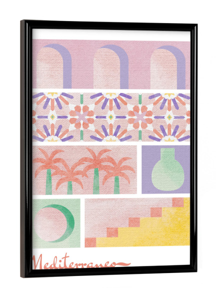 Poster mit schwarzem Rahmen "Marokkanische Cartolina" artboxONE - Reise,Architektur