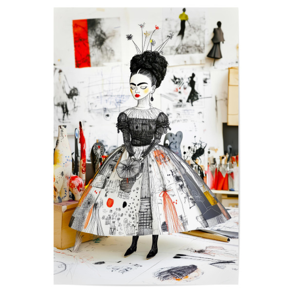 Poster "Frida Porträt s" artboxONE - Menschen - Frida,Frida kahlo,Porträt,Frau,Mädchen,Mode,Künstlerin