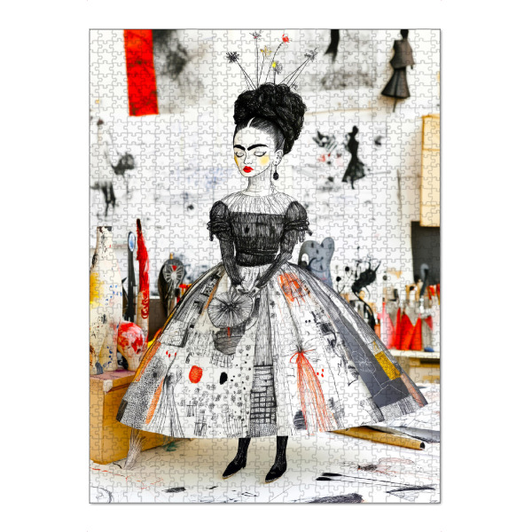 Puzzle Ravensburger "Frida Porträt s" artboxONE - Menschen - Frida,Frida kahlo,Porträt,Frau,Mädchen,Mode,Künstlerin - Bild frida