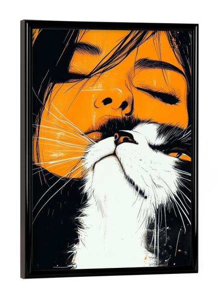 Poster mit schwarzem Rahmen "Ich liebe dich Kitty G" artboxONE - Tiere,Liebe - Katze,Katzen,Kitty,Haustier,Tier,Liebe,Frau,Mädchen