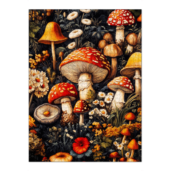 Puzzle Ravensburger "Pilze g" artboxONE - Natur,Floral - Pilze,Flora,Baum,Wald,Blätter,Natur,Botanisch - Bild pilze