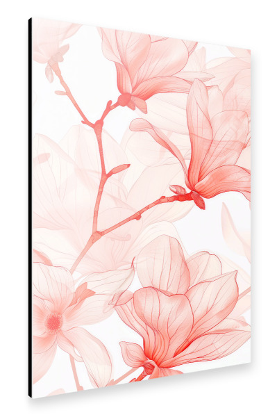 Alu-Dibond "Blumen und Blätter ah" 30x20 cm artboxONE