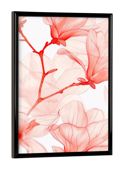 Poster mit schwarzem Rahmen "Blumen und Blätter ah" artboxONE - Natur,Floral - Natur,Blumen,Blumen,Botanische,Blätter,Blatt,Blumen,Garten