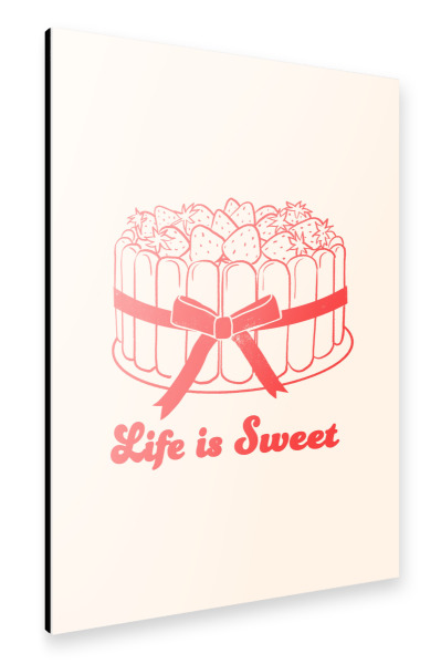 Alu-Dibond "Adretter Erdbeerkuchen" 75x50 cm artboxONE