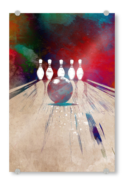 Acrylglasbild "Bowling Sport Art B" artboxONE - Sport,Sport / Motivation - Bowl,Bowling,Sport,Kunst,Spieler
