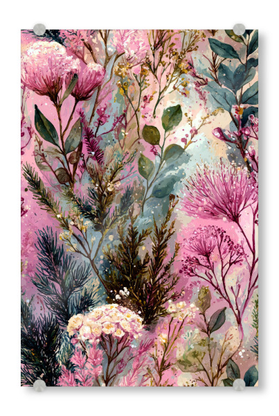 Acrylglasbild "Magische Natur floral j" artboxONE - Natur,Floral - Natur,Blumen,Blumen,Botanische,Blätter,Blatt,Pflanze