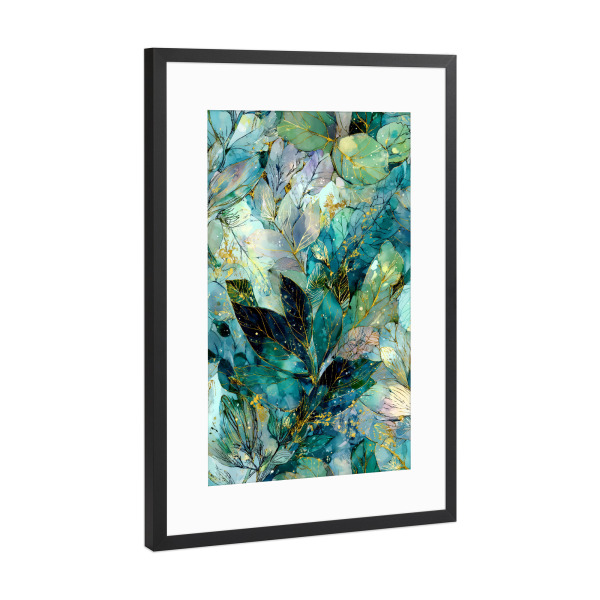 Poster mit Rahmen Schwarz (Metallic) "Magische Natur floral a" artboxONE - Natur,Floral - Natur,Blumen,Blumen,Botanische,Blätter,Blatt