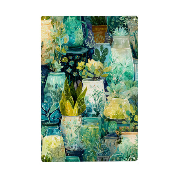 Holzbild "Magische Naturtoptimer Blumen i" artboxONE - Natur,Floral - Natur,Blumen,Blumen,Botanische,Blätter,Blatt,Topfpflanze