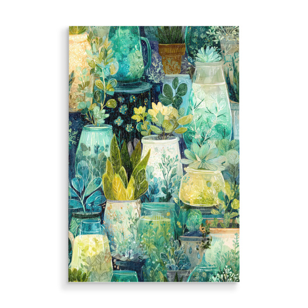 Holzbild "Magische Naturtoptimer Blumen i" artboxONE - Natur,Floral - Natur,Blumen,Blumen,Botanische,Blätter,Blatt,Topfpflanze