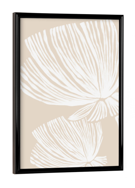 Poster mit schwarzem Rahmen "Minimalist Beige Floral Line Art" artboxONE - Natur,Abstrakt
