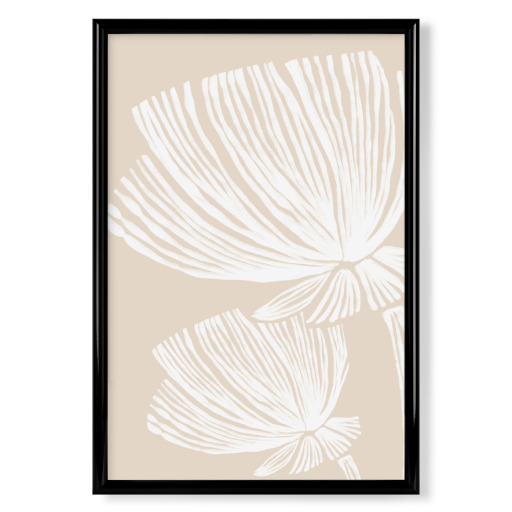 Minimalist Beige Floral Line Art