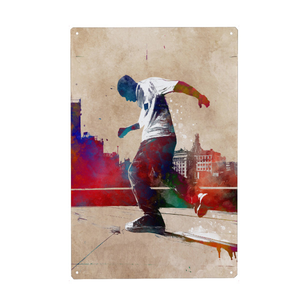 Metall Poster "Breakdancer Sport Art a" artboxONE - Sport,Sport / Motivation - Sport,Breakdancer,Grafik,Spiel,Musik - Blechschild