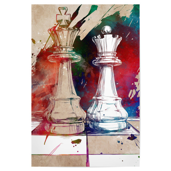 Poster "Schachsportkunst e" artboxONE - Sport,Sport / Motivation - Schach,Schachbrett,Spiel,Sport