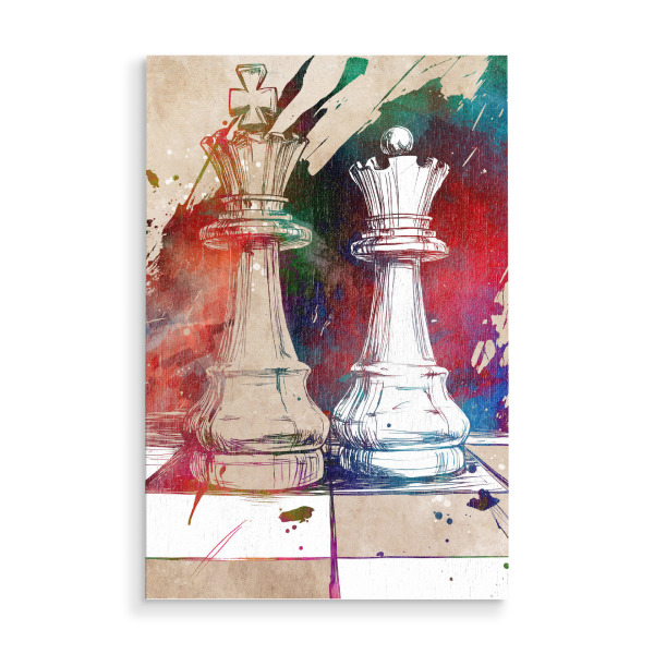 Holzbild "Schachsportkunst e" artboxONE - Sport,Sport / Motivation - Schach,Schachbrett,Spiel,Sport