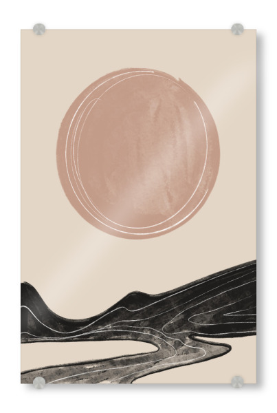 Acrylglasbild "Abstrakte beige Sonne und Wellen" artboxONE - Natur,Abstrakt,Reise / Strand und Meer