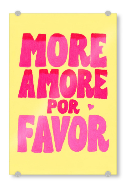 Acrylglasbild "More Amore Sommer Trend" artboxONE - Typografie,Liebe,Buchstaben