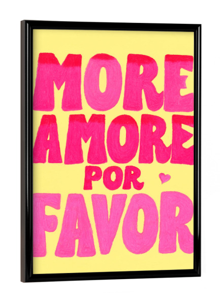 Poster mit schwarzem Rahmen "More Amore Sommer Trend" artboxONE - Typografie,Liebe,Buchstaben