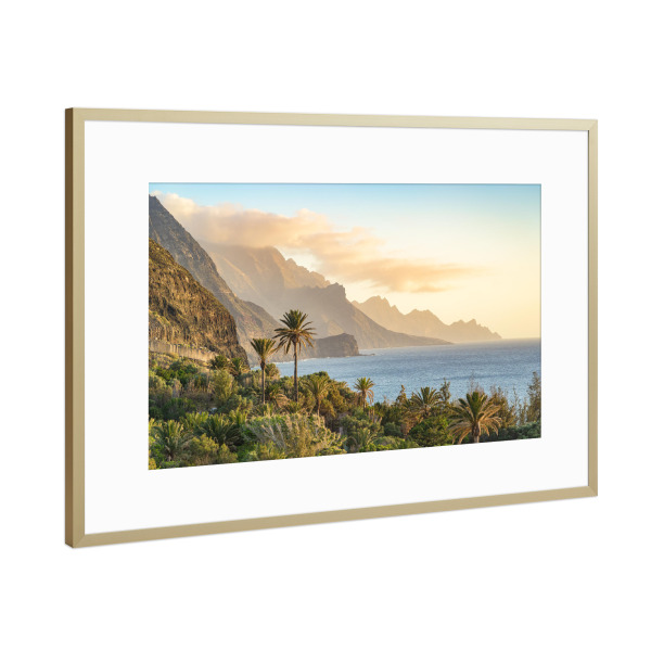 Poster mit Rahmen Gold "Westküste Gran Canaria" artboxONE - Natur,Reise,Reise / Länder