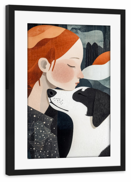 Poster mit Rahmen schwarz "Ich liebe dich Doggy" artboxONE - Für Kinder,Tiere - Haustier,Tier,Liebe,Frau,Mädchen,Hund,Doggy