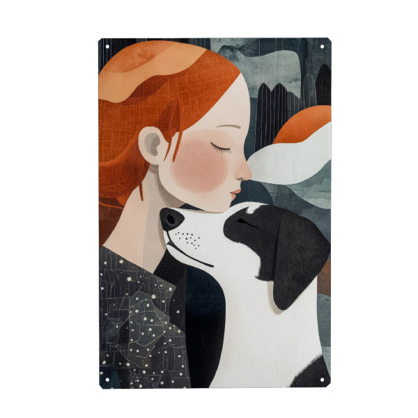 Metall Poster "Ich liebe dich Doggy" artboxONE - Für Kinder,Tiere - Haustier,Tier,Liebe,Frau,Mädchen,Hund,Doggy - Blechschild