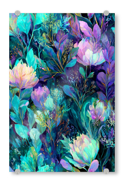 Acrylglasbild "Magische Natur floral l" artboxONE - Natur,Floral - Natur,Blumen,Blumen,Botanische,Blätter,Blatt