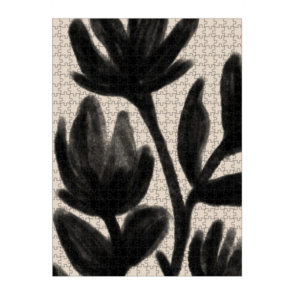 Puzzle Ravensburger "Abstract Black Floral Botanical" artboxONE - Natur,Floral,Abstrakt