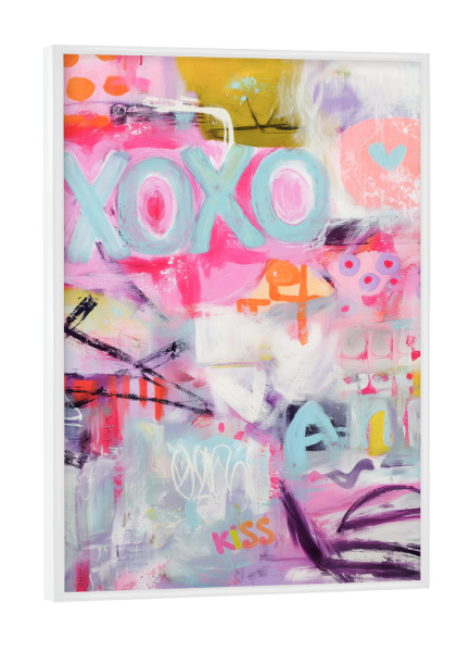 Poster mit weißem Rahmen "Kuss und Umarmung" artboxONE - Typografie,Abstrakt,Liebe