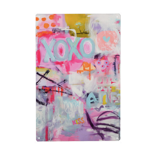 Metall Poster "Kuss und Umarmung" artboxONE - Typografie,Abstrakt,Liebe