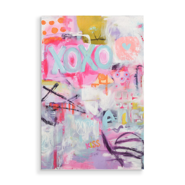 Holzbild "Kuss und Umarmung" artboxONE - Typografie,Abstrakt,Liebe