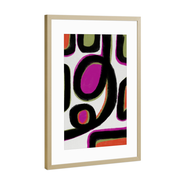 Poster mit Rahmen Gold "Abstrakte farb Dynamik" artboxONE - Abstrakt,Geometrie