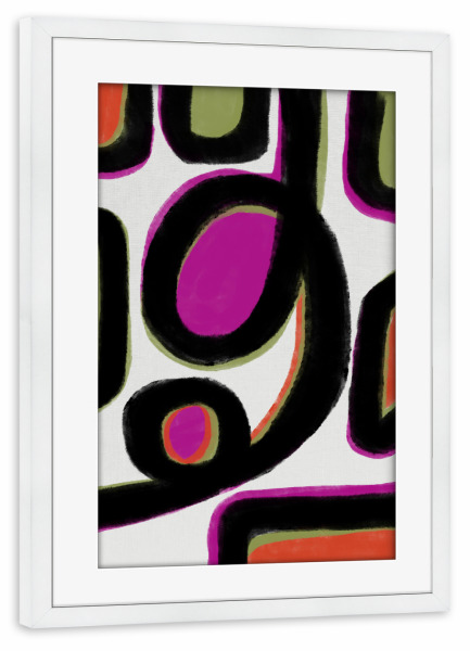 Poster mit Rahmen weiß "Abstrakte farb Dynamik" artboxONE - Abstrakt,Geometrie