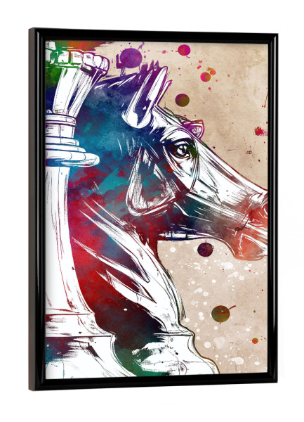 Poster mit schwarzem Rahmen "Schachsportkunst f" artboxONE - Sport,Sport / Motivation - Schach,Schachbrett,Chessmaster,Sport,Spiel