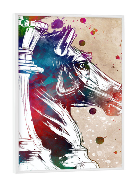 Poster mit weißem Rahmen "Schachsportkunst f" artboxONE - Sport,Sport / Motivation - Schach,Schachbrett,Chessmaster,Sport,Spiel