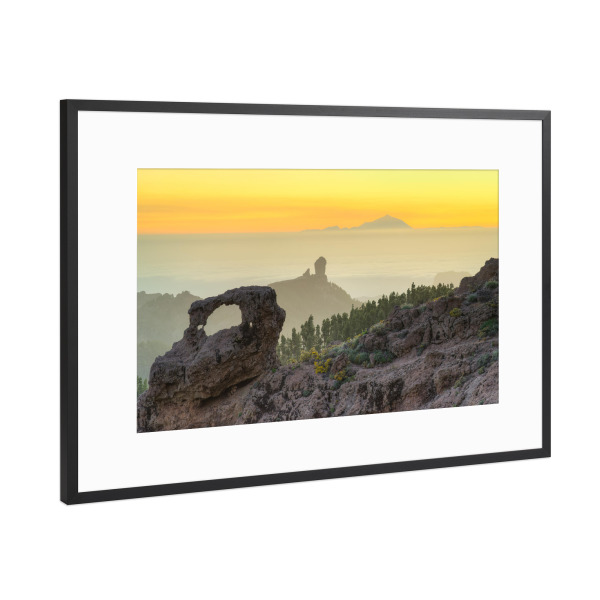 Poster mit Rahmen Schwarz (Metallic) "Pico de las Nieves Gran Canaria" artboxONE - Natur,Reise,Reise / Länder