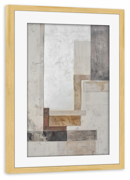Poster mit Rahmen kiefer "Strukturierte Felder Ästhetik" artboxONE - Natur,Abstrakt,Geometrie