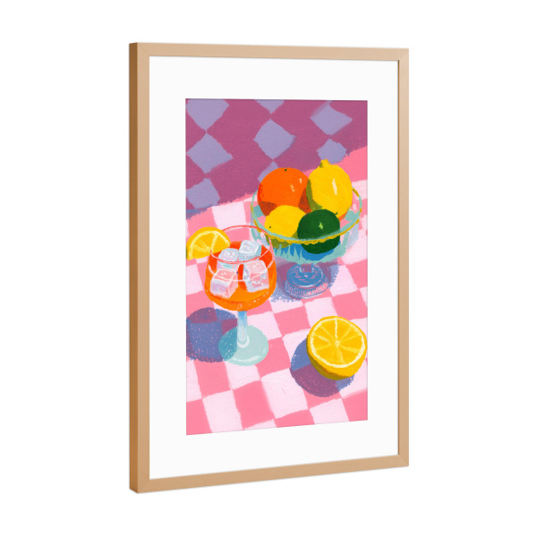 Poster mit Rahmen Kupfer "Früchtezauber mit Aperol" artboxONE - Natur,Geometrie,Essen & Trinken / Obst & Gemüse