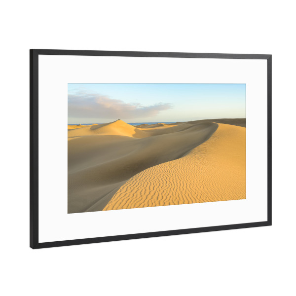 Poster mit Rahmen Schwarz (Metallic) "Dünen von Maspalomas Gran Canaria" artboxONE - Natur,Reise,Reise / Strand und Meer