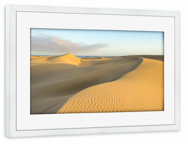 Poster mit Rahmen weiß "Dünen von Maspalomas Gran Canaria" artboxONE - Natur,Reise,Reise / Strand und Meer