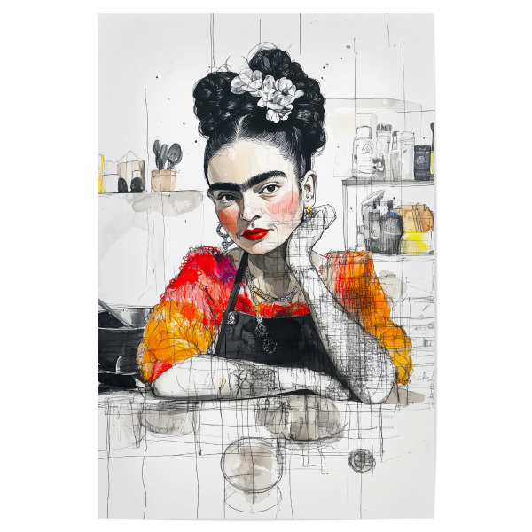 Poster "Frida Porträt r" artboxONE - Menschen - Frida,Frida kahlo,Porträt,Frau,Mädchen,Küche