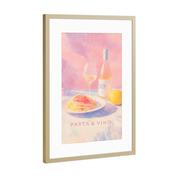 Poster mit Rahmen Gold "Italienische Küchenträume" artboxONE - Typografie,Natur,Reise / Strand und Meer