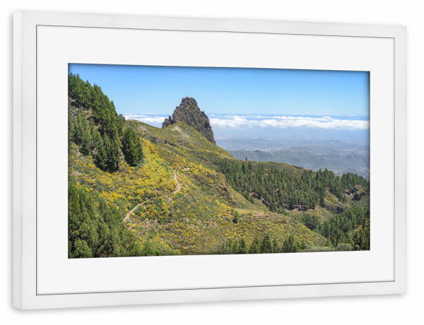 Poster mit Rahmen weiß "Mirador Caldera los Marteles" artboxONE - Natur,Reise,Reise / Länder