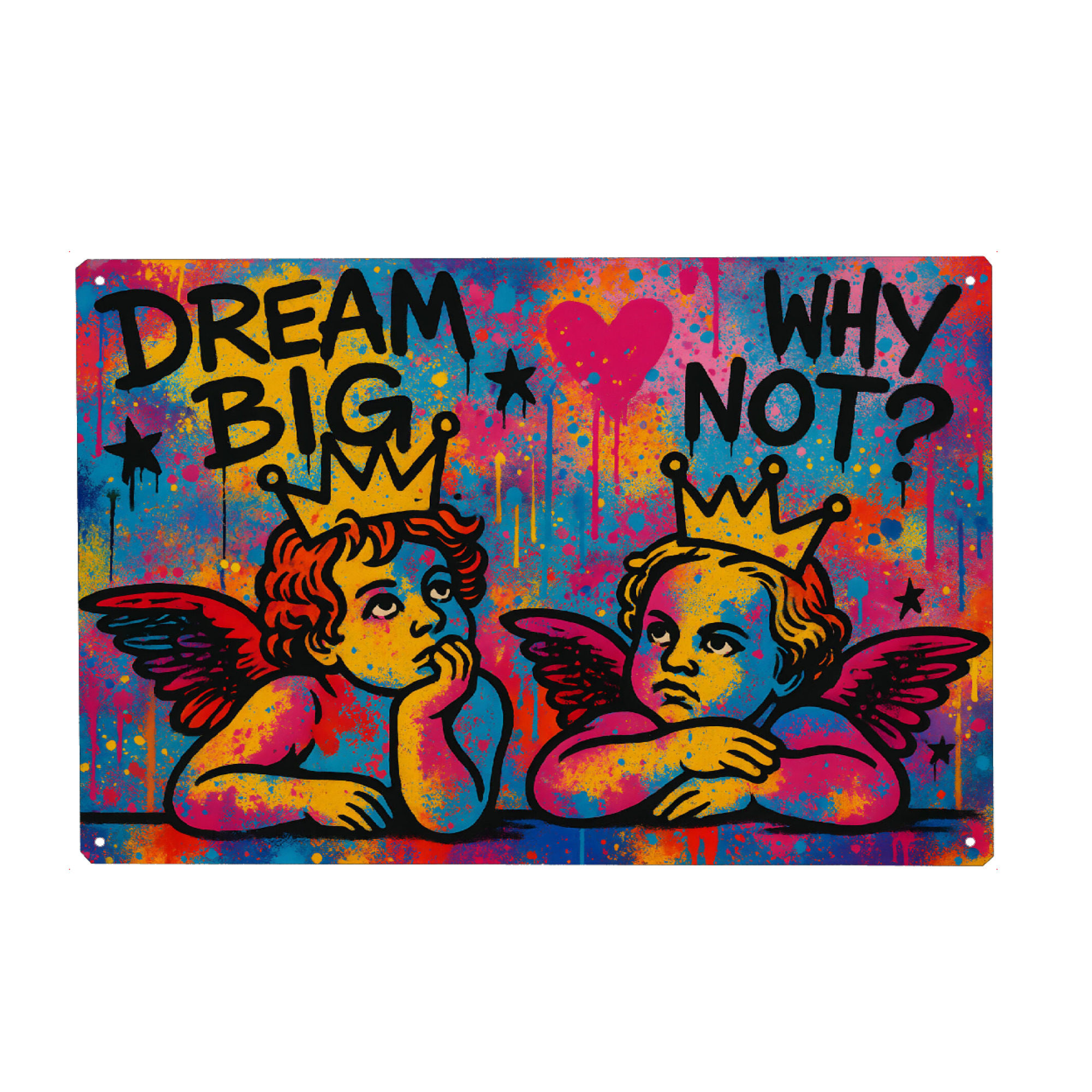Metall Poster "Dream Big, Why Not" artboxONE - Comic,Abstrakt,Fiktion