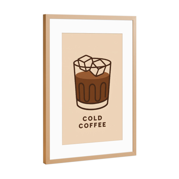 Poster mit Rahmen Kupfer "Cold Coffee Minimal Style" artboxONE - Essen & Trinken,Abstrakt