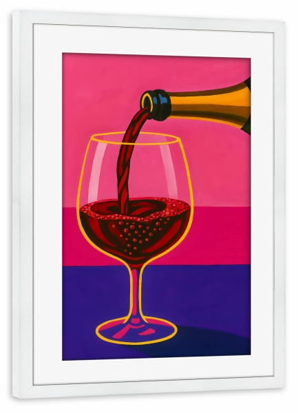 Poster mit Rahmen weiß "Pop Art Vibes: Cheers in Color" artboxONE - Essen & Trinken,Abstrakt,Essen & Trinken / Alkohol