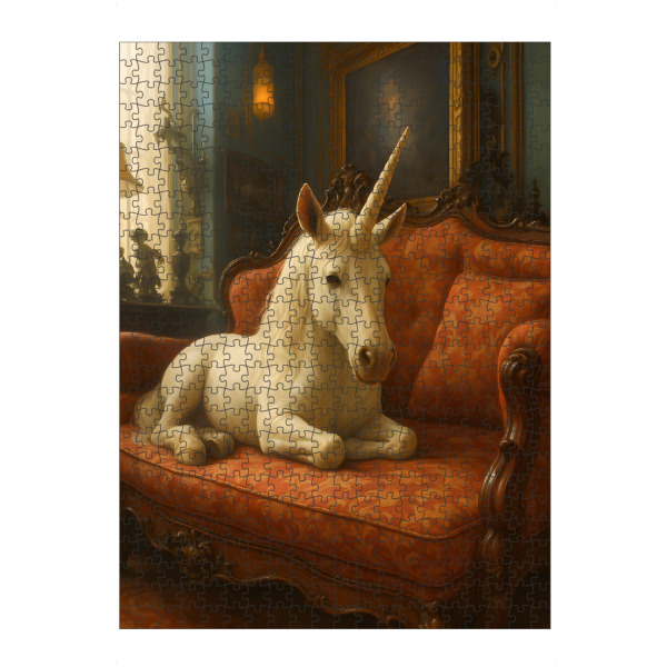 Puzzle Ravensburger "Edles Einhorn auf Samtsofa" artboxONE - Tiere,Abstrakt,Architektur